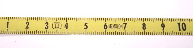 Memolon Meetlint staal geel 10mm rechts